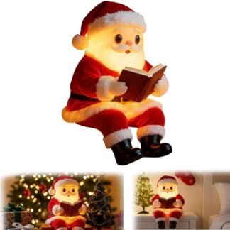 Christmas Santa Reading Book Lamp, 2025 New Cute Santa Reading Book Night Ligh Decorative Figurine, Vintage Christmas Table Mantle Shelf Home Holiday Party Indoor Decoration...