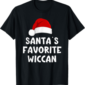 Christmas Santa's Favorite Wiccan Funny Xmas Pajama Wicca T-Shirt