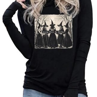 CHUNTIANRAN Hoodies Shirts for Women Early Fall Long Sleeve Tops Vintage Graphic Outfits Tops Fashion Pullover Tees 2025