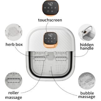 Collapsible Foot Spa with Heat, Foldable Foot Bath Massager with Temperature Control Touchscreen, Foot Massage Rollers, Pedicure Spa for Home, Office, Relaxation, Gift for Men &...