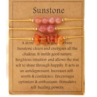 COLORFUL BLING 3Pcs Natural Stone Bracelet for Women Men Healing Crystal Chip Bead Bracelets Spiritual Amethyst Rose Quartz Chakra Bracelets Set Anxiety Reiki Energy Power...