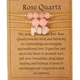 COLORFUL BLING 3Pcs Natural Stone Bracelet for Women Men Healing Crystal Chip Bead Bracelets Spiritual Amethyst Rose Quartz Chakra Bracelets Set Anxiety Reiki Energy Power...