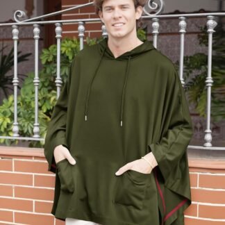 COOFANDY Unisex Casual Hooded Poncho Cape Cloak Fashion Coat Hoodie Pullover with Pocket
