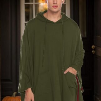 COOFANDY Unisex Casual Hooded Poncho Cape Cloak Fashion Coat Hoodie Pullover with Pocket