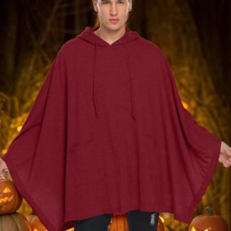 COOFANDY Unisex Casual Hooded Poncho Cape Cloak Fashion Coat Hoodie Pullover with Pocket