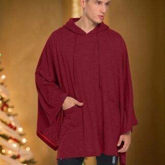 COOFANDY Unisex Casual Hooded Poncho Cape Cloak Fashion Coat Hoodie Pullover with Pocket