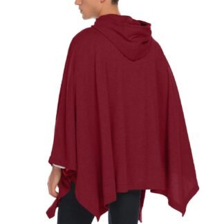 COOFANDY Unisex Casual Hooded Poncho Cape Cloak Fashion Coat Hoodie Pullover with Pocket