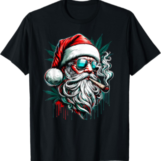 Cool Santa Claus Smoking Weed Marijuana 420 Christmas T-Shirt