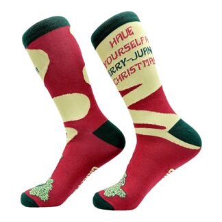 Crazy Dog T-Shirts Mens Christmas Socks Funny Holiday Crews with Novelty Designs for Xmas