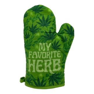 Crazy Dog T-Shirts My Favorite Herb Funny 420 Pot Leaf Smoking Novelty Kitchen Utensils Funny Graphic Kitchenwear 420 Cool Food Novelty Cookware Green - Oven Mitt