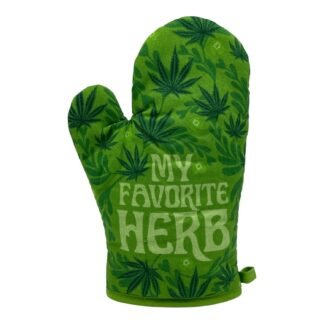Crazy Dog T-Shirts My Favorite Herb Funny 420 Pot Leaf Smoking Novelty Kitchen Utensils Funny Graphic Kitchenwear 420 Cool Food Novelty Cookware Green - Oven Mitt