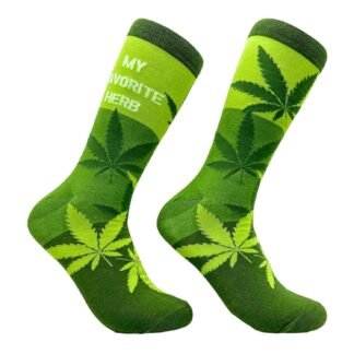 Crazy Dog T-Shirts Women's My Favorite Herb Socks Funny 420 Weed Leaf Pot Smoke Lovers Footwear