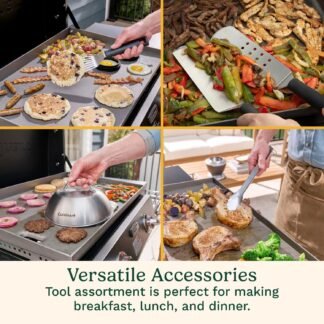 Cuisinart 24-Piece Griddle Tool Set with Storage Tote Stainless Steel Flat Top Grill Accessories with Spatulas Melting Dome Smash Burger Press Scraper Tongs Perfect for - lunas-mystic-emporium.com Cuisinart 24-Piece Griddle Tool Set with Storage Tote, Stainless Steel Flat Top Grill Accessories with Spatulas, Melting Dome, Smash Burger Press, Scraper & Tongs, Perfect for...