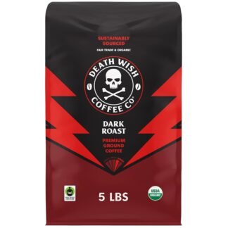 Death Wish Coffee, Organic and Fair Trade Medium Roast Ground Coffee, 16 Ounce (Pack of 1)