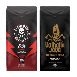 Death Wish Coffee, Organic and Fair Trade Medium Roast Ground Coffee, 16 Ounce (Pack of 1)