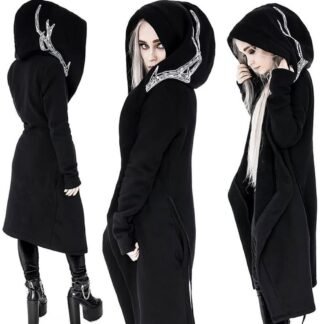 diffstyle Women Moon Gothic Witchcraft Punk Vintage Casual Long Hoodies Top Sweatshirt