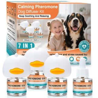 Dog Calming Pheromones Diffuser to Calm Pet 7 In 1 Advanced Kit Appeasing Pheromone Diffuser for Anxiety Relief (3 Plug in+4 Pack 48ml Refill) Reduce Aggression Fighting Barking...