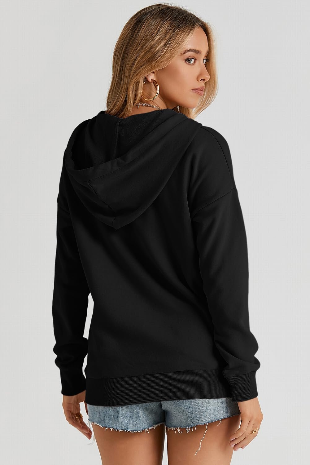 Dokotoo Womens 2025 Hoodies Button Collar Drawstring Hooded Pullover Sweatshirt Casual Long Sleeve Tops Shirts - lunas-mystic-emporium.com Dokotoo Womens 2025 Hoodies Button Collar Drawstring Hooded Pullover Sweatshirt Casual Long Sleeve Tops Shirts