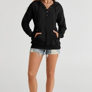 Dokotoo Womens 2025 Hoodies Button Collar Drawstring Hooded Pullover Sweatshirt Casual Long Sleeve Tops Shirts - lunas-mystic-emporium.com Dokotoo Womens 2025 Hoodies Button Collar Drawstring Hooded Pullover Sweatshirt Casual Long Sleeve Tops Shirts