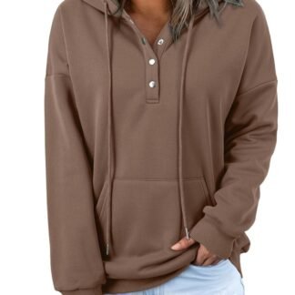 Dokotoo Womens 2025 Hoodies Button Collar Drawstring Hooded Pullover Sweatshirt Casual Long Sleeve Tops Shirts - lunas-mystic-emporium.com Dokotoo Womens 2025 Hoodies Button Collar Drawstring Hooded Pullover Sweatshirt Casual Long Sleeve Tops Shirts