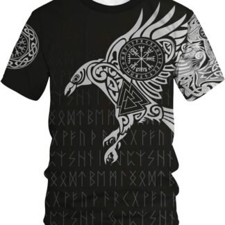 ENLACHIC Mens Vikings T Shirt Tops Novelty 3D Print Norse Mythology Pullover Tee - lunas-mystic-emporium.com ENLACHIC Men's Vikings T Shirt Tops Novelty 3D Print Norse Mythology Pullover Tee