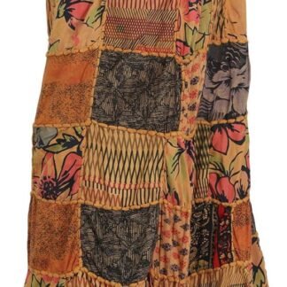 Exotic India Long Printed Dori Skirt from Gujarat with Patch Work - Rayon