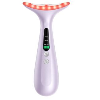 Facial and Neck Massager for Face, Neck - Skin Lifting & Firming - Wrinkle & Dark Circle Reducer - at Home Skin Care Face Sculpting Tool and Neck Massager-Pastel Purple