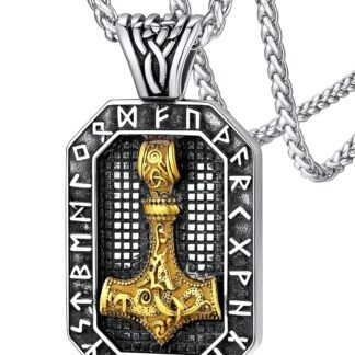 FaithHeart Viking Thors Hammer Talisman Necklace for Men Vintage Norse Mjolnir Amulet Pendant with Sturdy Wheat Chain Stainless Steel Jewelry Gift Box - lunas-mystic-emporium.com FaithHeart Viking Thor's Hammer Talisman Necklace for Men, Vintage Norse Mjolnir Amulet Pendant with Sturdy Wheat Chain, Stainless Steel Jewelry (Gift Box)