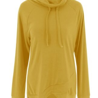 Fallorchid Womens Cowl Neck Tunic Tops Long Sleeve Pullovers Casual Drawstring Sweatshirts