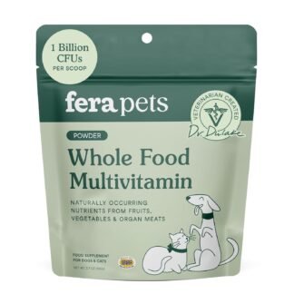 Fera Pets Whole Food Multivitamin Cat & Dog Food Topper with Probiotics, Antioxidants, & Essential Dog Vitamins & Minerals - Nutrients from Fruits, Vegetables, & Organ Meats -...