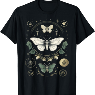 Forest Witch Moth Heterocera Folkloric Wiccan Nature Goth T-Shirt