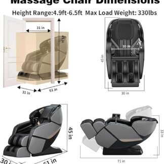 Full Body Massage Chair,Dual-core S Track Zero Gravity Massage Recliner Chairs with 24 Rollers, 5 Auto Modes, 16 Airbag, Back Leg Heating, Bluetooth, Home or Office Use