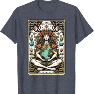 Gaia Greek Goddess Pagan Mother Earth Nature Tarot Card T-Shirt