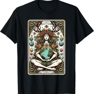Gaia Greek Goddess Pagan Mother Earth Nature Tarot Card T-Shirt
