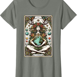 Gaia Greek Goddess Pagan Mother Earth Nature Tarot Card T-Shirt