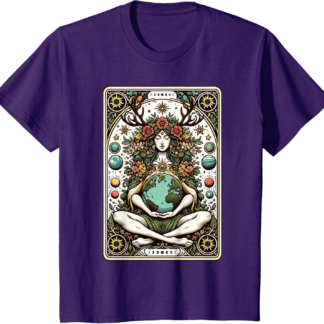 Gaia Greek Goddess Pagan Mother Earth Nature Tarot Card T-Shirt