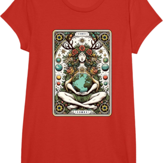 Gaia Greek Goddess Pagan Mother Earth Nature Tarot Card T-Shirt