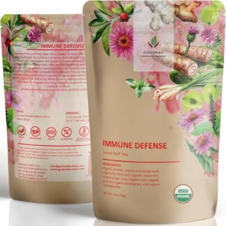 Gardenika Organic Immune Loose Leaf Tea, Herbal, Caffeine Free Leaves, Ayurvedic, KSA Kosher – 4 oz (1 Pack)