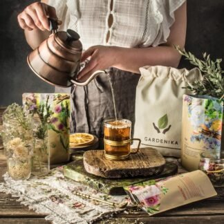 Gardenika Organic Loose Leaf Tea Sampler - Herbal Caffeine-Free Set - Ayurvedic Blend, KSA Kosher, No Natural or Artificial Flavors (5 Pack)