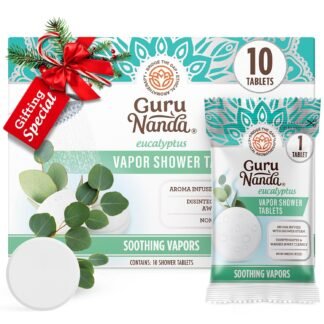 GuruNanda Eucalyptus Vapor Shower Tablets, Clean-Dissolving Aromatherapy Shower Steamers with Eucalyptus & Menthol, Promotes Relaxation, Ideal for Gifting, 10 Count