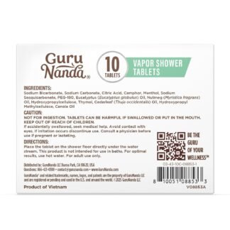 GuruNanda Eucalyptus Vapor Shower Tablets, Clean-Dissolving Aromatherapy Shower Steamers with Eucalyptus & Menthol, Promotes Relaxation, Ideal for Gifting, 10 Count