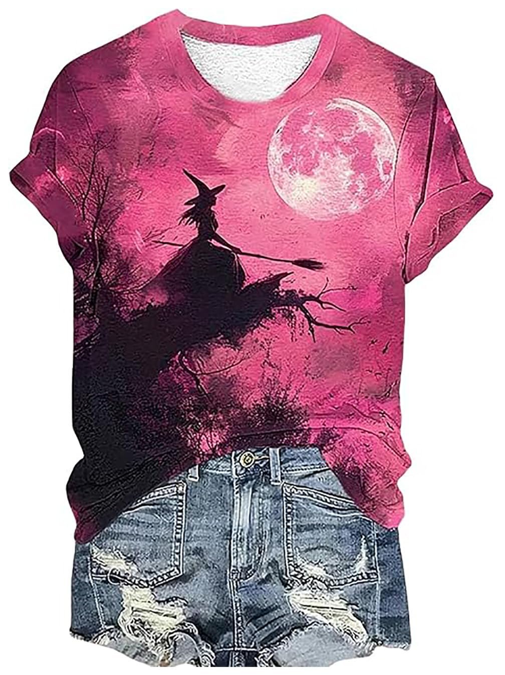 Halloween Witch Party Shirt Women Midsummer Witches Gather Tshirt Vintage Graphic Tee Short Sleeve Casual Fall Tops - lunas-mystic-emporium.com Halloween Witch Party Shirt Women Midsummer Witches Gather Tshirt Vintage Graphic Tee Short Sleeve Casual Fall Tops