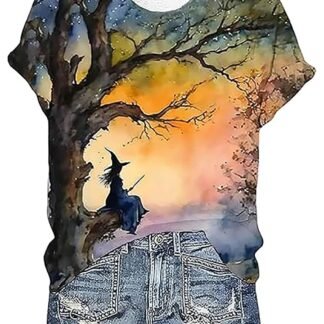 Halloween Witch Party Shirt Women Midsummer Witches Gather Tshirt Vintage Graphic Tee Short Sleeve Casual Fall Tops - lunas-mystic-emporium.com Halloween Witch Party Shirt Women Midsummer Witches Gather Tshirt Vintage Graphic Tee Short Sleeve Casual Fall Tops
