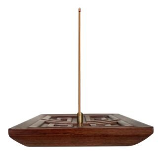 Handmade Wooden Incense Burner for Sticks and Coils - Buddhist Base Incense Holder, Witchy Home Decor, and Meditation Accessories.