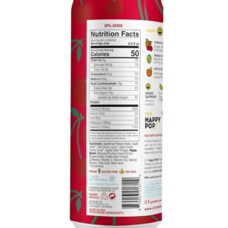 HAPPY POP – Cheery Cherry Sparkling Clean Energy Drink, 100mg Natural Caffeine, Low Sugar, 8.4 fl oz (12-Pack)