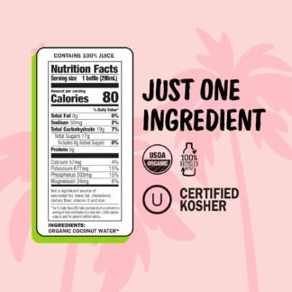 Harmless Harvest Organic Coconut Water 10 Fl Oz, 12 Pack – Natural Electrolyte Hydration Drink, No Sugar Added, Original Coconut Water, Non-GMO & Fair for Life Certified