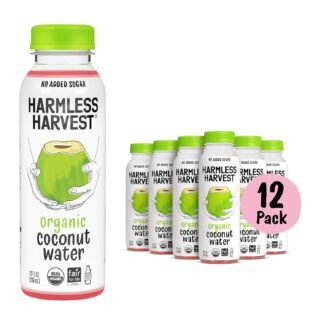 Harmless Harvest Organic Coconut Water 10 Fl Oz, 12 Pack – Natural Electrolyte Hydration Drink, No Sugar Added, Original Coconut Water, Non-GMO & Fair for Life Certified