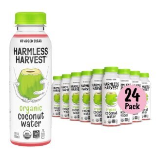 Harmless Harvest Organic Coconut Water 10 Fl Oz, 12 Pack – Natural Electrolyte Hydration Drink, No Sugar Added, Original Coconut Water, Non-GMO & Fair for Life Certified