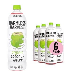 Harmless Harvest Organic Coconut Water 10 Fl Oz, 12 Pack – Natural Electrolyte Hydration Drink, No Sugar Added, Original Coconut Water, Non-GMO & Fair for Life Certified