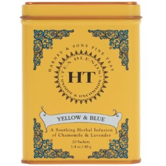 Harney & Sons Master Yellow & Blue Tea Tin - Herbal Blend of Chamomile, Lavender, and Cornflowers - 1.4 Oz, 20 Count